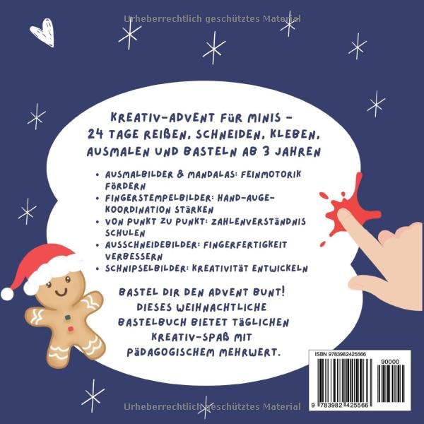 Der Bastel-Adventskalender: Kreativ-Advent für Minis - 24 Tage Reissen, Schneiden, Kleben, Ausmalen