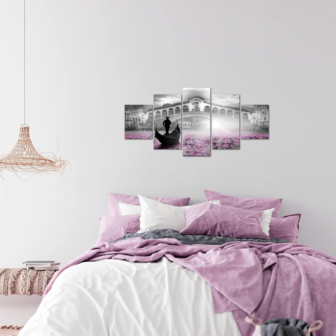 Runa Art Wandbilder Venedig Italien 5 Teilig Bild auf Vlies Leinwand Deko Wohnzimmer Schlafzimmer St