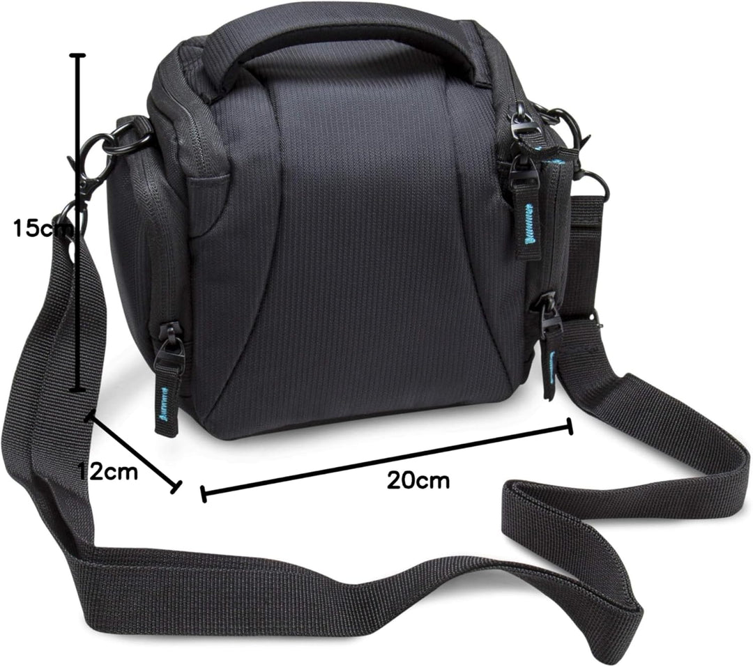 Bodyguard DSLM Foto/Kamera Tasche System L mit Zubehörfächern und Tragegurt - schwarz - passend für