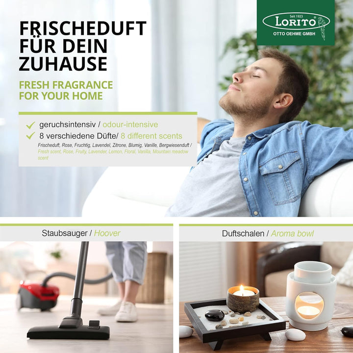Lorito Lorol Duftgranulat für Staubsauger, Set mit 8 Düften, Staubsaugerduft Duftgranulat Staubsauge
