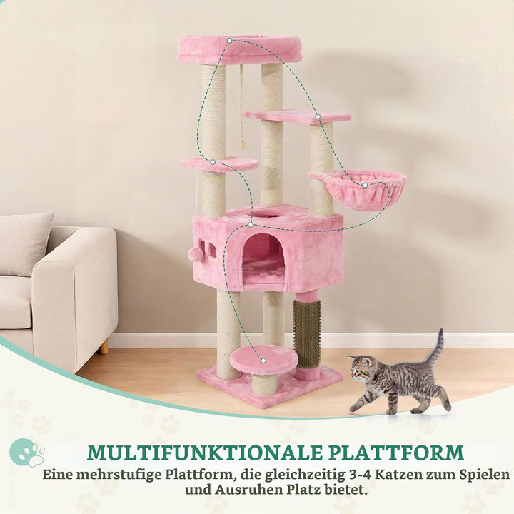 YITAHOME Kratzbaum, Katzenkratzbaum, für Grosse Katze, Katzenbaum, Katzenbürsten, 11 cm Dicke Stämme