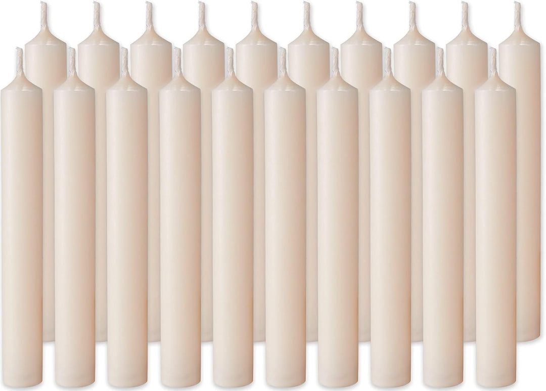 BRUBAKER 100er Pack Baumkerzen Wachs - Weihnachtskerzen Pyramidenkerzen Christbaumkerzen - Champagne