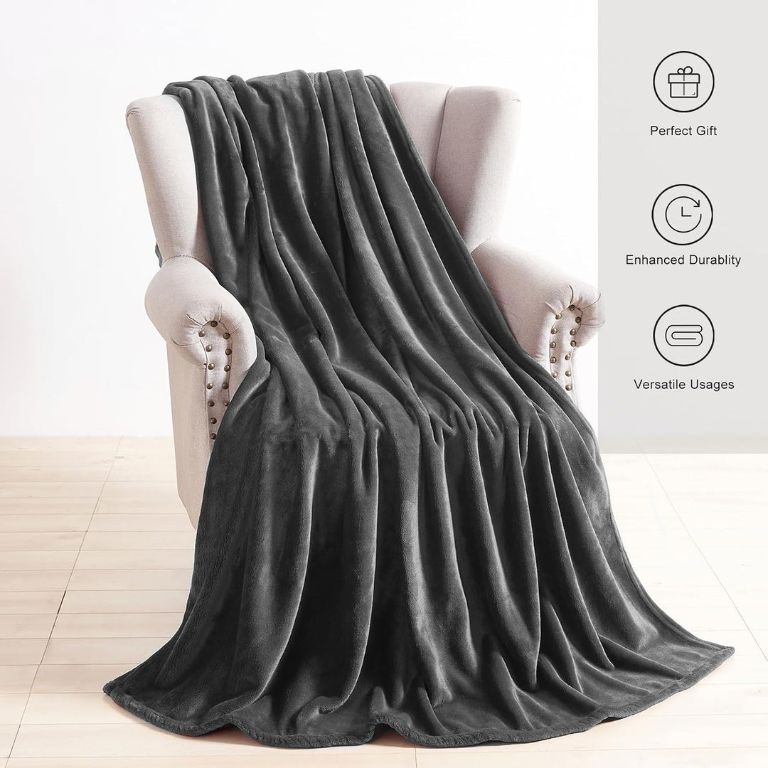 TASTHROW Grau Kuscheldecke Flauschig Decke Fleecedecke 150x200cm 150 x 200 cm Grau, 150 x 200 cm Gra