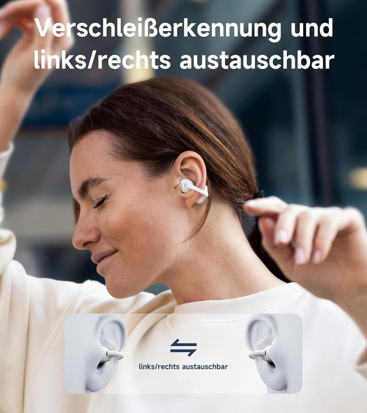 Edifier LolliClip Open-Ear Bluetooth Kopfhörer, Hi-Res LDAC, adAptives ANC, Gesundheitsüberwachung,