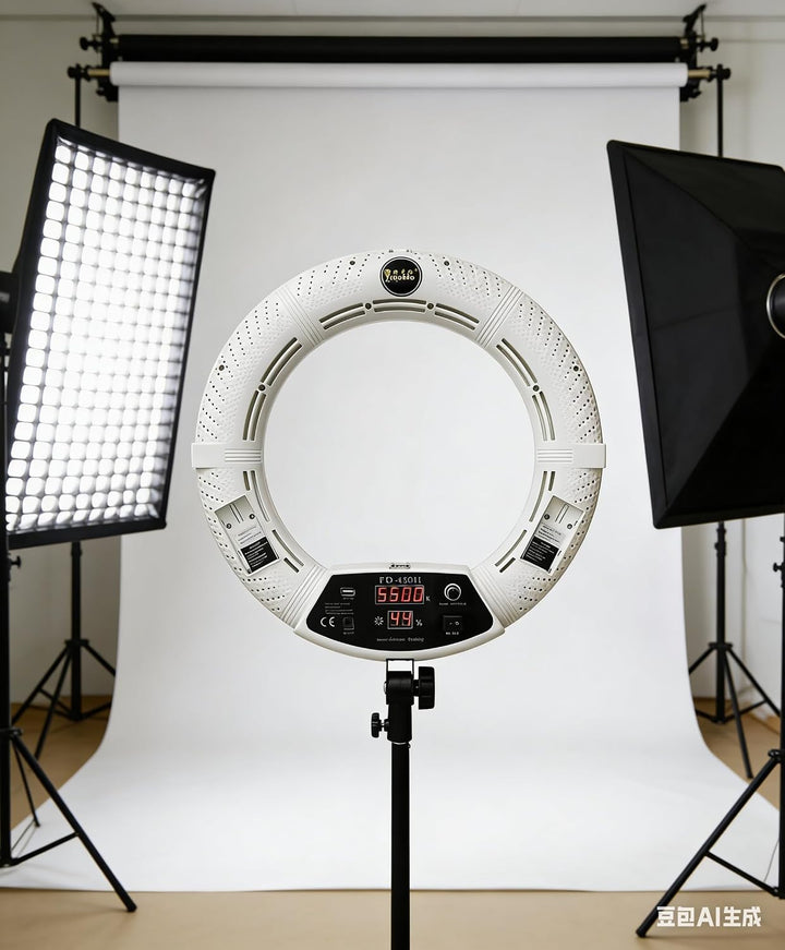 FD480 Digitaler Bildschirm LED Ringleuchte Licht Set:18 Zoll 96W Dimmbare LED-Ringlicht Lampenstativ