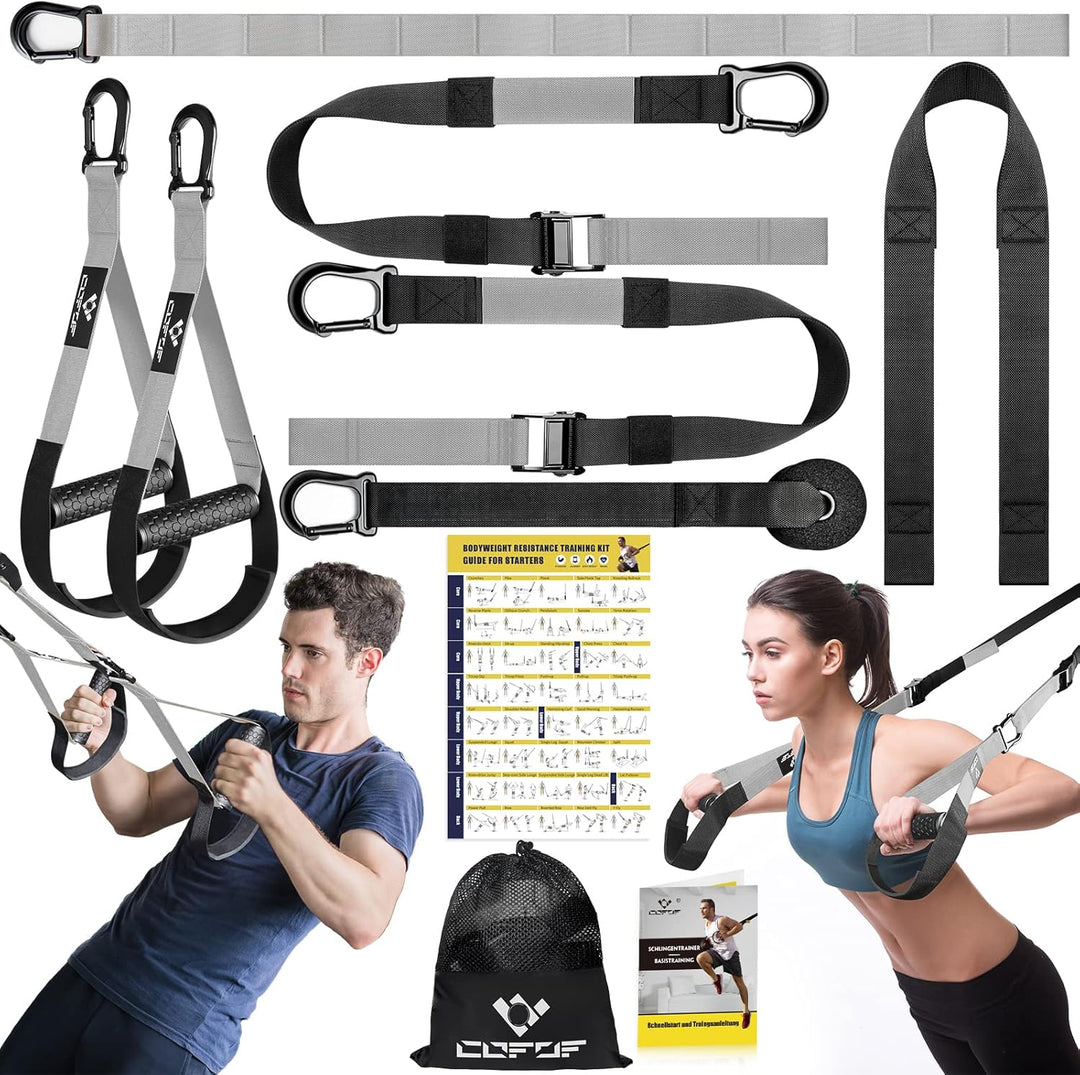 Schlingentrainer, Sling trainer für ein Ganzkörpertraining, Schlingentrainer für zuhause mit Grossem