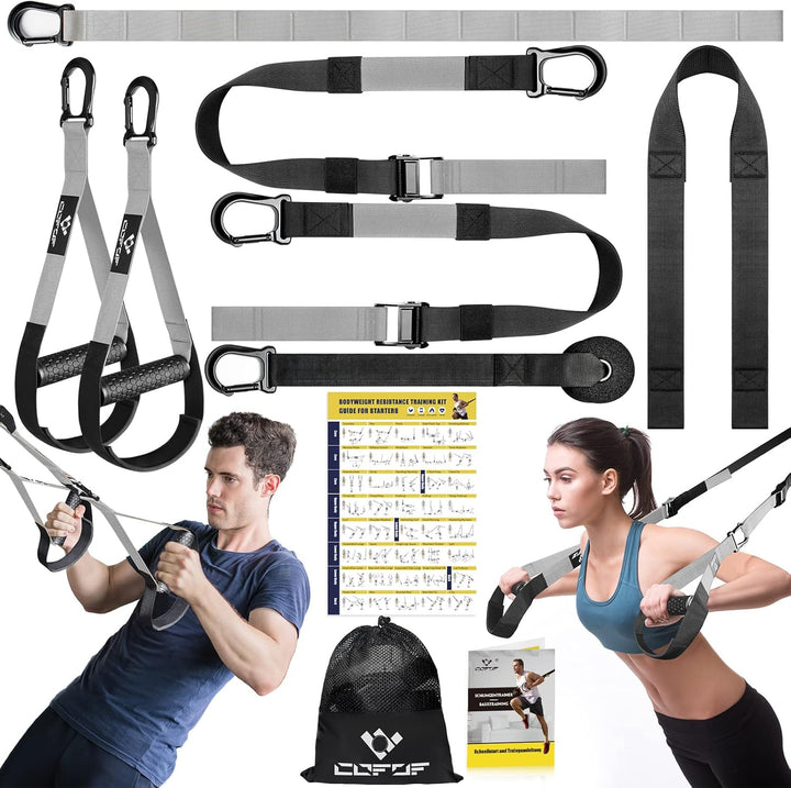 Schlingentrainer, Sling trainer für ein Ganzkörpertraining, Schlingentrainer für zuhause mit Grossem