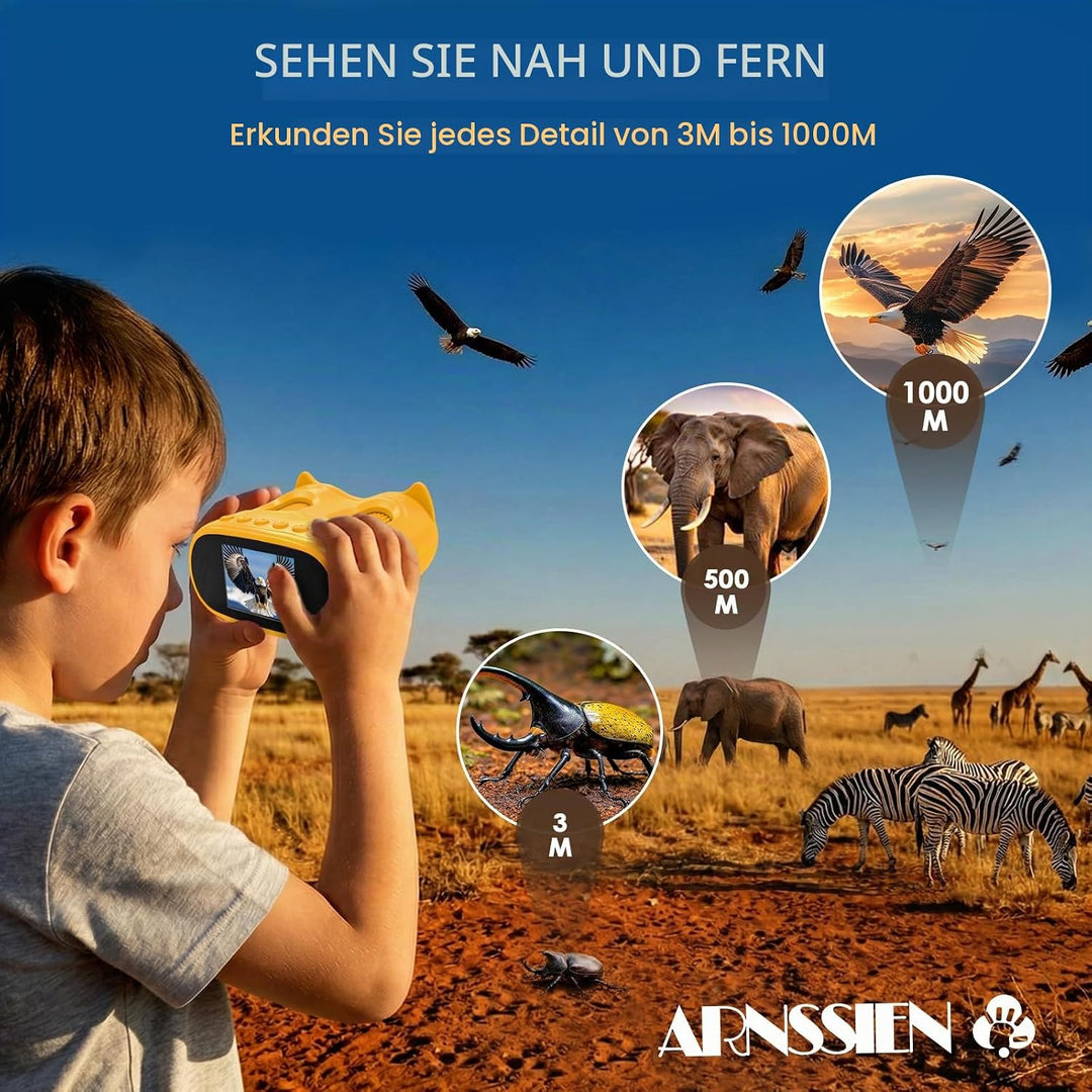 ARNSSIEN Digitalkamera mit 2-in-1 digitales mikroskop für Kinder &amp; Teleskop | 1000X Kinder mikroskop