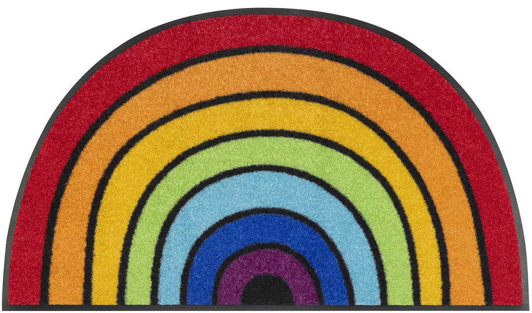 wash+dry Fussmatte, Round Rainbow 50x85 cm, innen und aussen, waschbar
