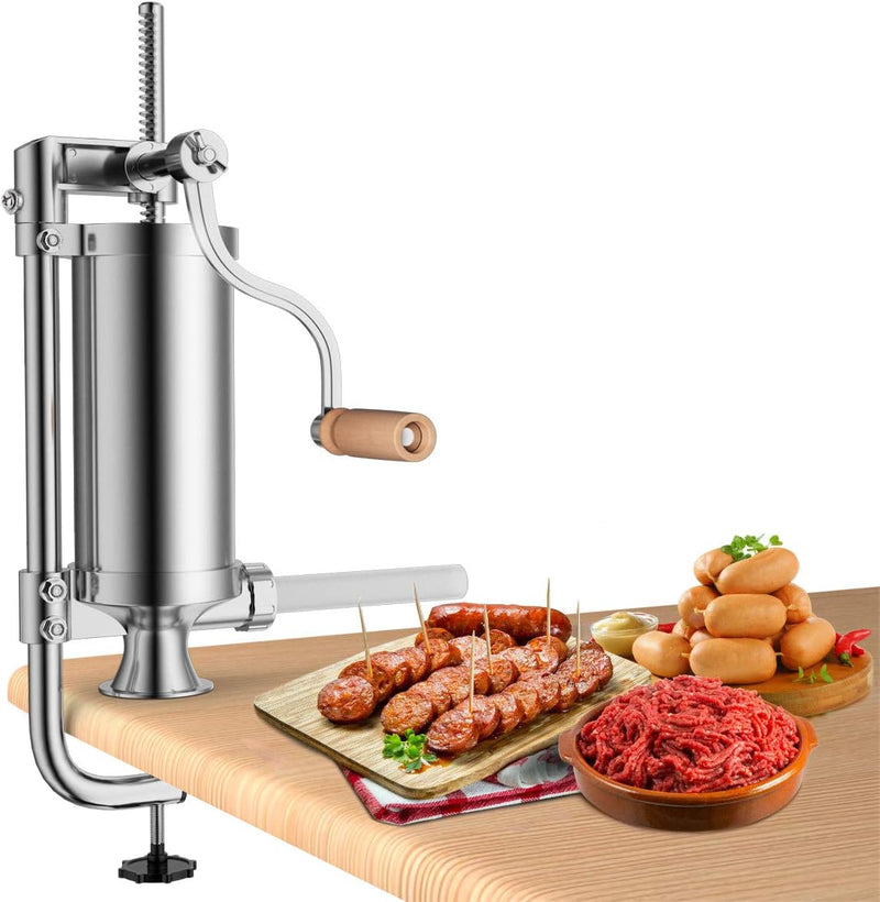 COSTWAY 1,5L / 3L / 3,6L / 6L Wurstfüller manuell, Wurstmaschine aus Edelstahl, Wurstfüllmaschine si