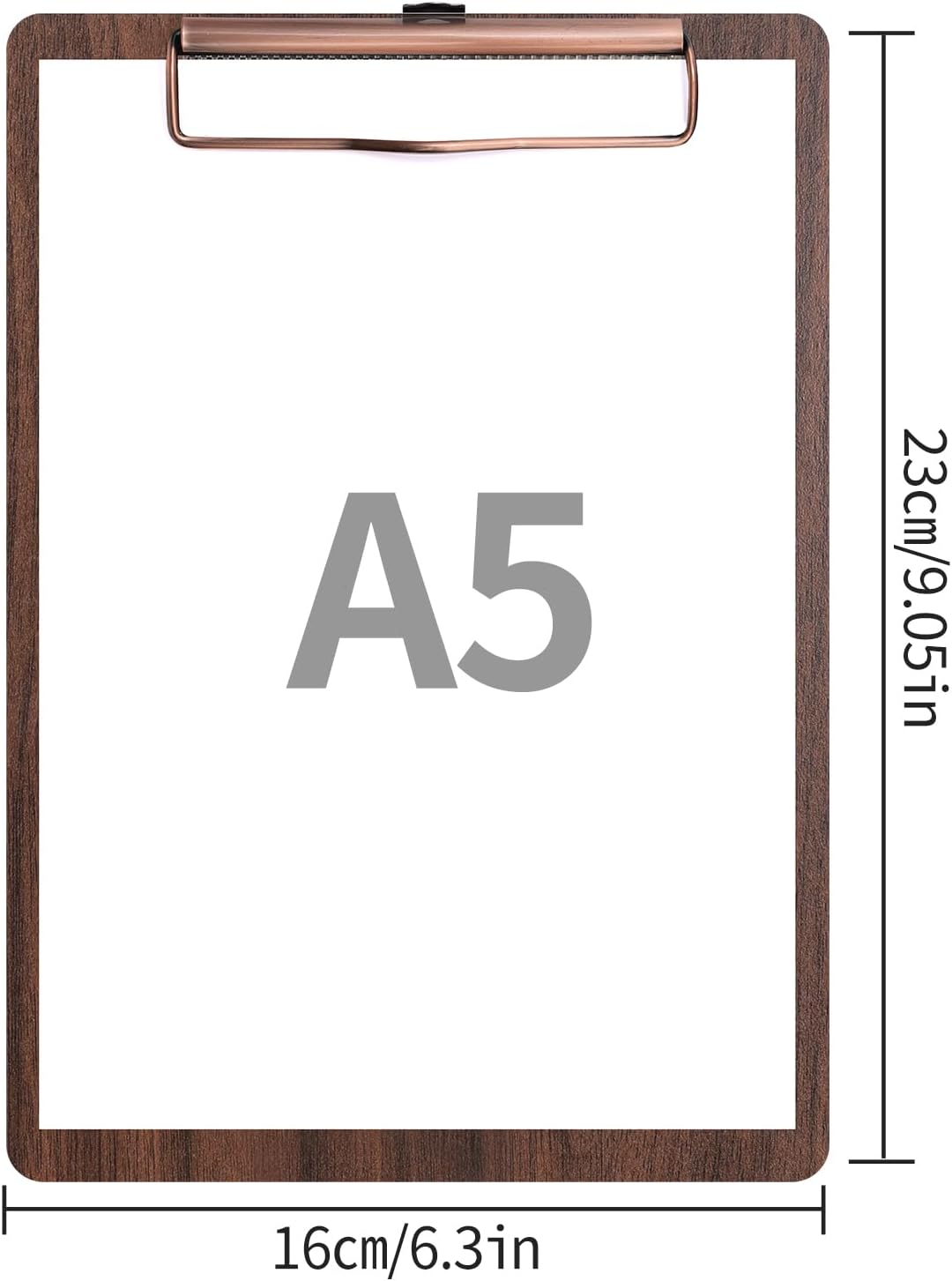 DONGLI (10 Stück) Klemmbrett A5 Holz,Klemmbretter mit Metalklemme und Aufhängeose, Clipboard Schreib