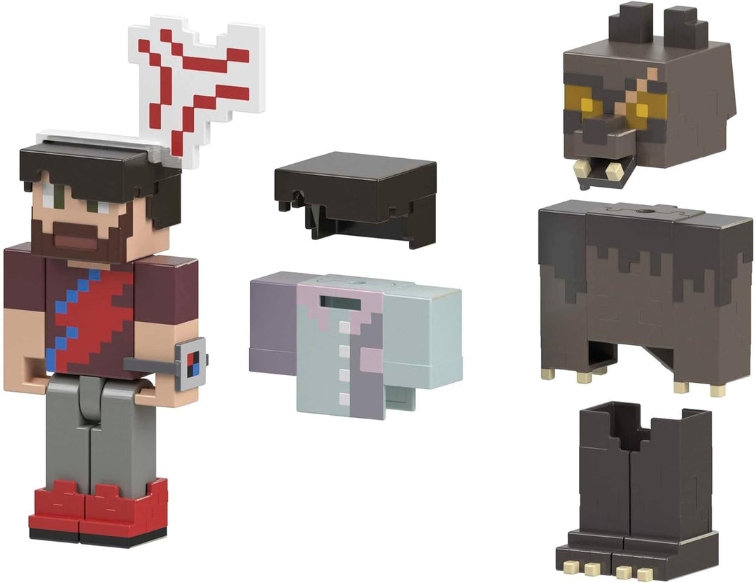 MINECRAFT Creator Series - Camp Enderwood-Kryptid Actionfigur mit 2 Zubehörsets für individuelle Ges
