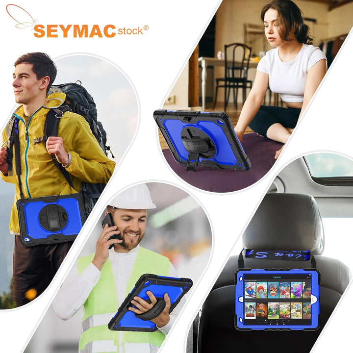 SEYMAC stock Hülle für iPad 9./8./7. Generation 10,2 Zoll 2021/2020/2019, Stossfeste Hülle mit Displ