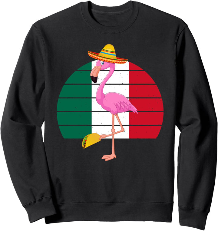 Cute Flamingo Mexican Tacos Flag Party Gift Sweatshirt