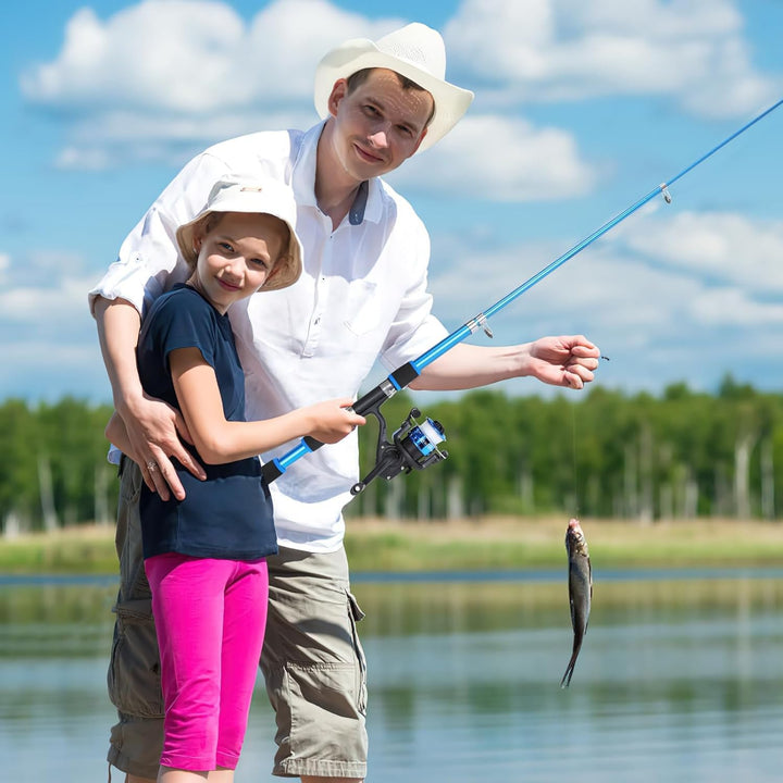 Kinder-Angelset – Teleskopstange & Walzen-Kombi-Kit für Jungen/Mädchen | Komplett-Fishing-Tools mit