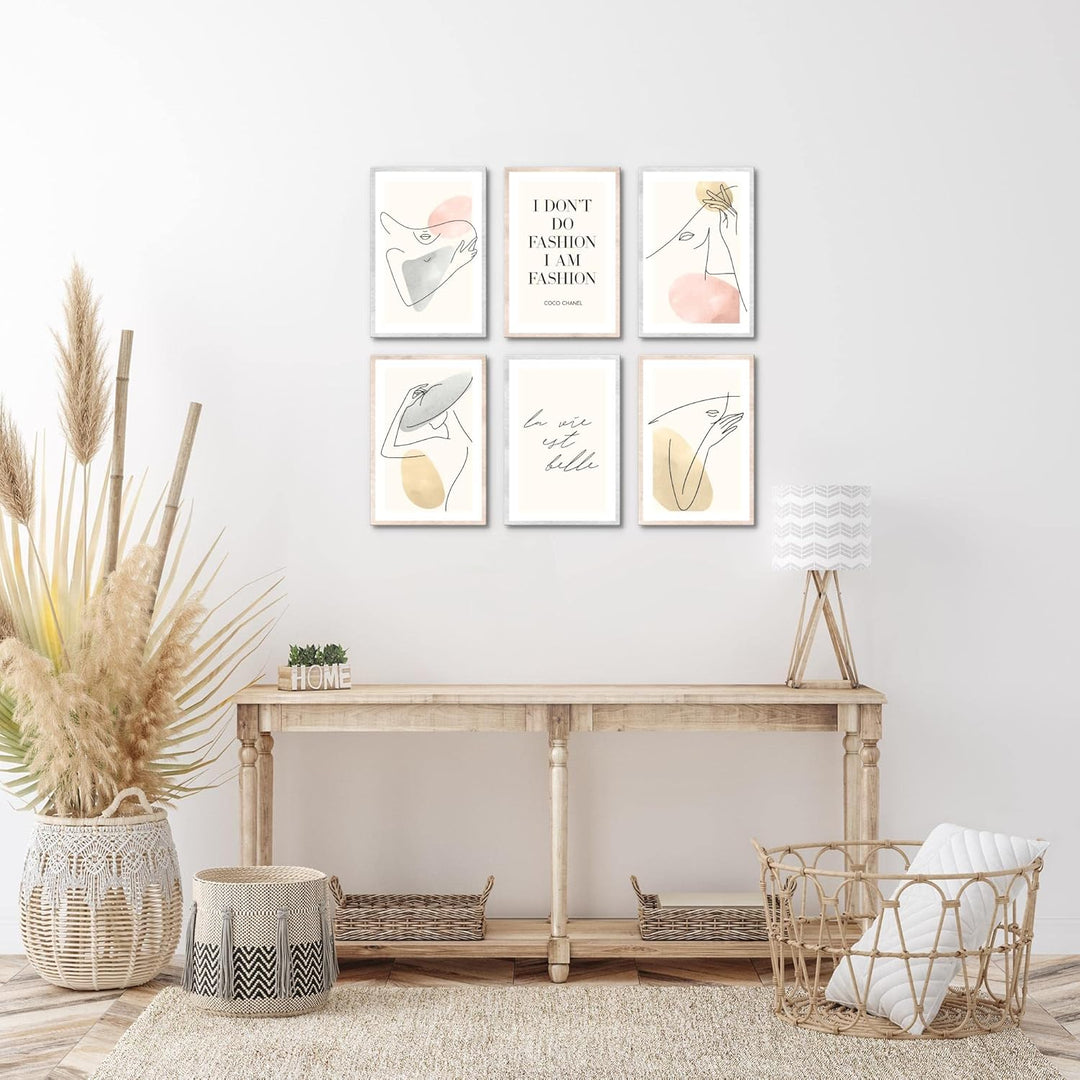 Novart Wandbilder Set - KOMPLETT AUFHÄNGFERTIG - Made in Germany - Moderne Bilder Fashion Wohnzimmer