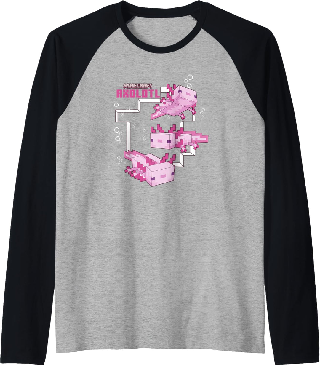 Minecraft Pink Axolotl Pond Raglan