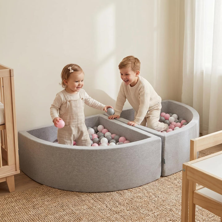 KiddyMoon Viertel Eckig Bällebad Bällepool 90X30cm/200 Bälle ∅ 7Cm Ballgruben Für Babys Spielbad Kle