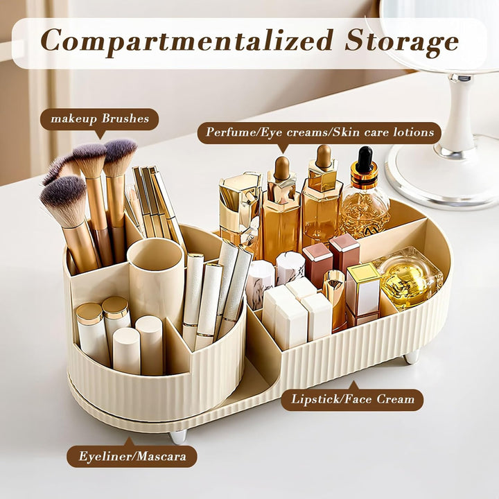 Cinnani Make Up Kosmetik Organizer, 360° Drehbarer Beauty Organizer, Multifunktionale Kosmetikaufbew