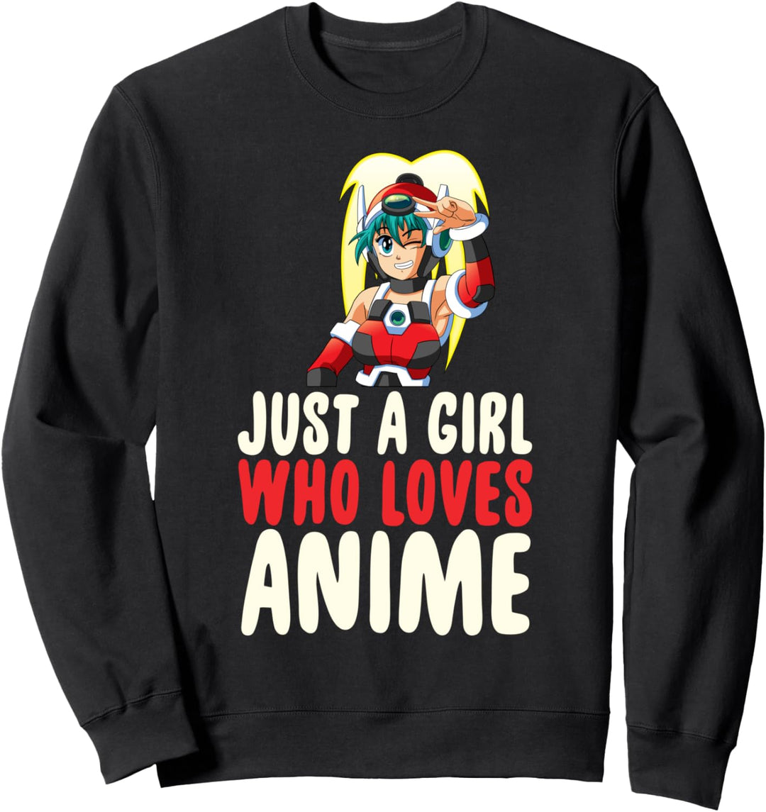 Nur ein Mädchen, das Anime-Animationsgesicht liebt Sweatshirt