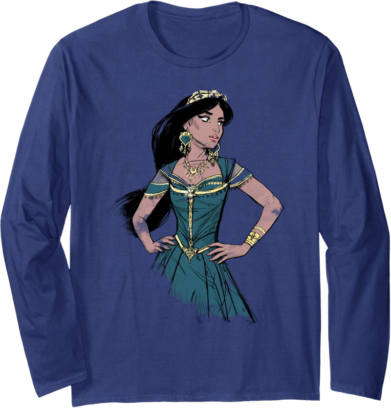 Disney Aladdin Live Action Jasmine Sketch Portrait Langarmshirt