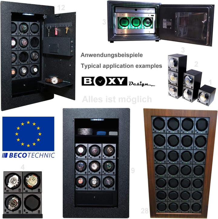 Uhrenbeweger Boxy CARBON EDITION PRO2 Base MED - Kollektion 2024 von Beco Technic