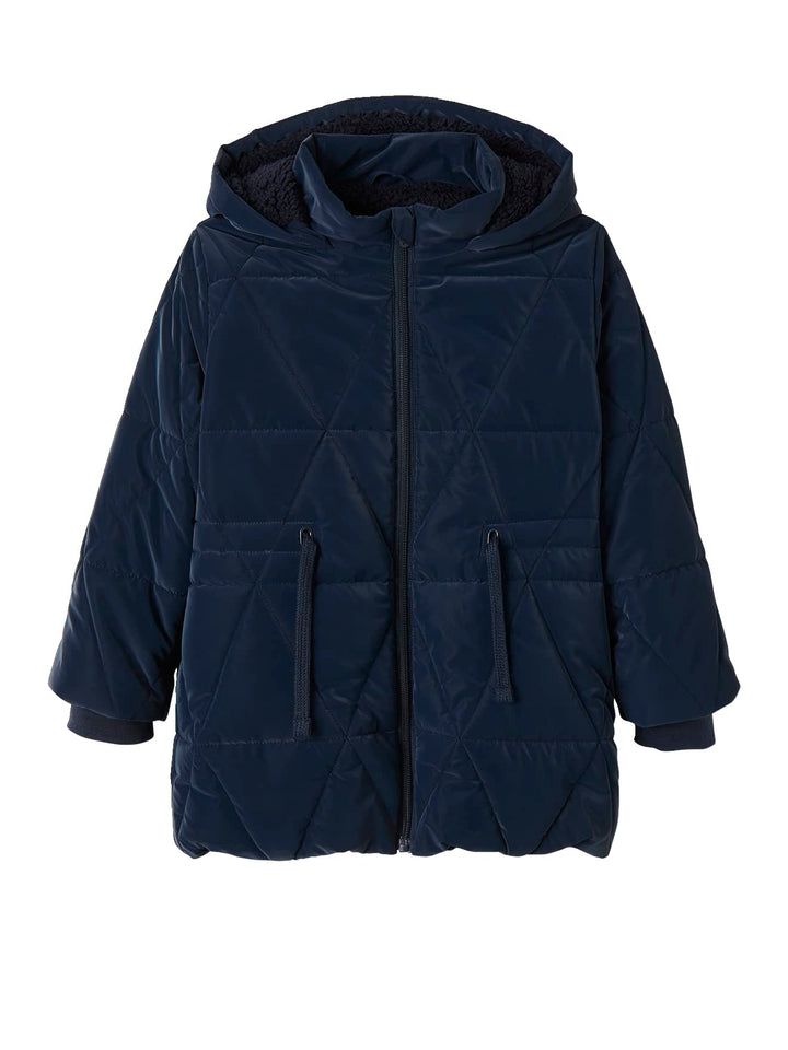Vertbaudet Lange Mädchen Winterjacke mit Recycling-Polyester 86 Dark Blue, 86 Dark Blue