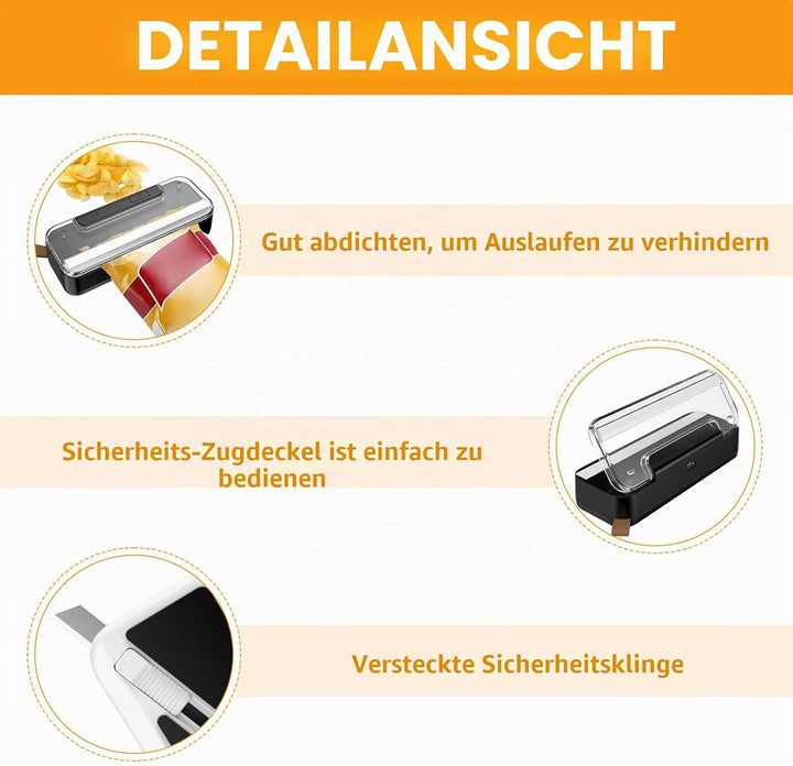 Mini Folienschweissgerät,2 in 1 Bag Sealer mit Cutter,Mini Beutelverschliesser,Wiederaufladbarer Tra