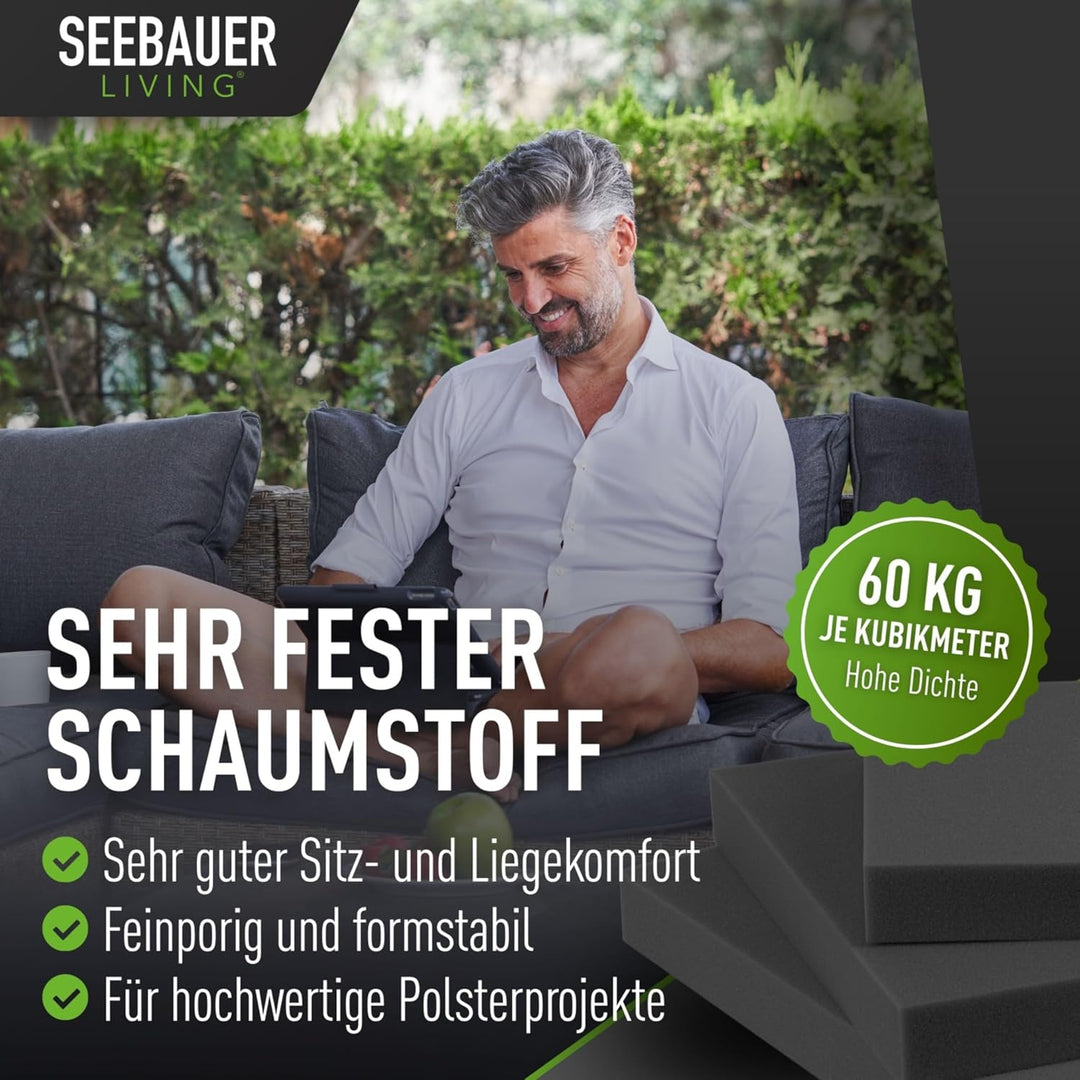 Schaumstoff Ultra Strong RG 60/70 (Sehr fest) 40 x 40 x 5 cm Schaumstoffplatte für Polster und Sitzk