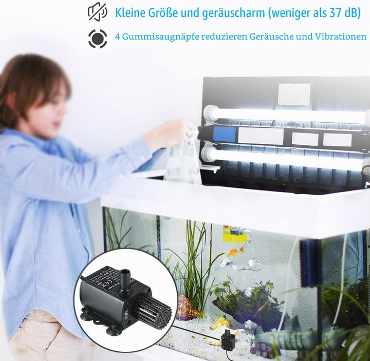 Decdeal USB Tauchpumpe Teichpumpe Aquarium Wasserpumpe für Teiche, Garten, Brunnen 2.4W / 4.8W Optio