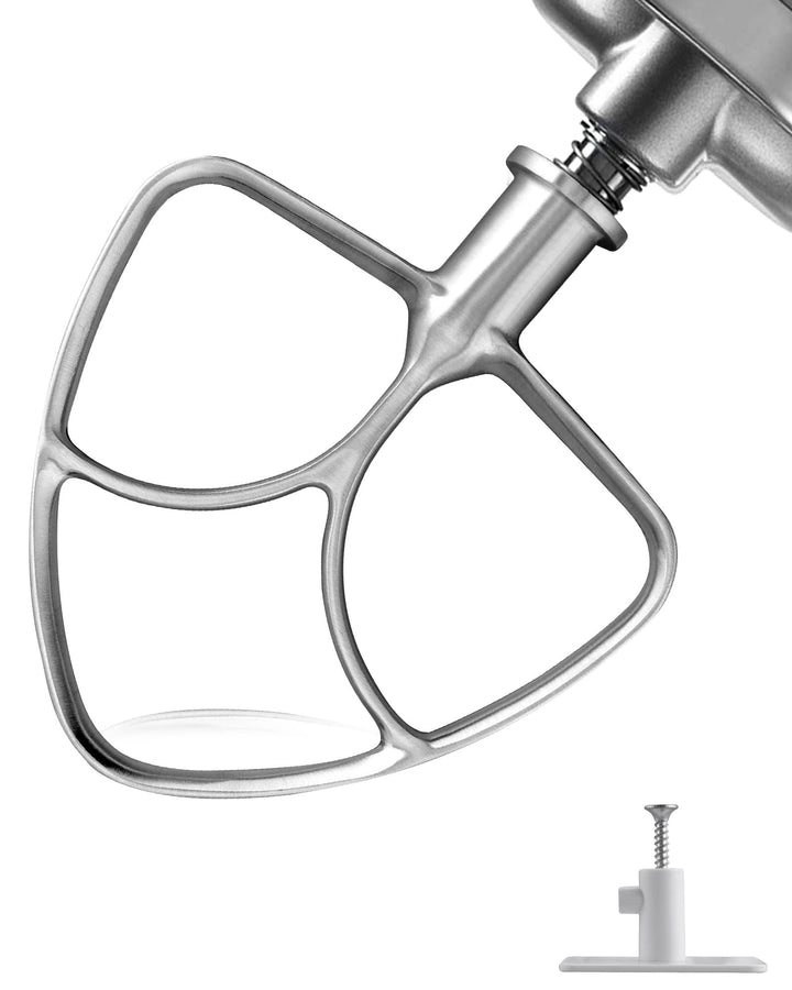 HOMGEN Flachrührer Edelstahl für Kitchenaid 4.5/5QT Flachrührer aus Edelstahl spülmaschinenfest für