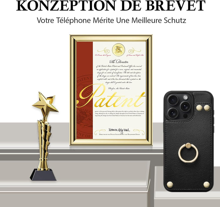 CUSTYPE iPhone 13 Pro Max Hülle, Handyhülle iPhone 13 Pro Max mit Kartenfach und Ringständer, Brieft