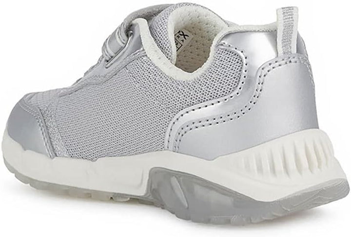 Geox Mädchen J Spaziale Girl A Sneaker 32 EU Silber, 32 EU Silber