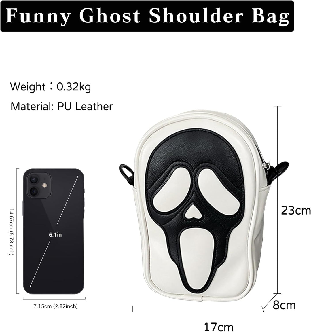 PORRASSO Ghost Umhängetasche Damen Schultertasche Crossbody Bag Paare Messenger-Tasche für Halloween
