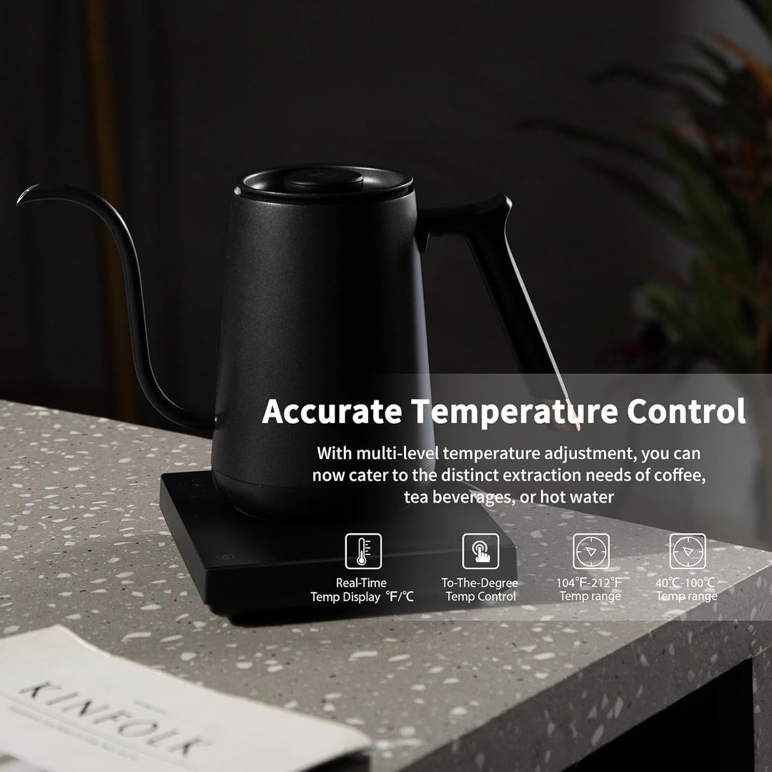 TIMEMORE wasserkocher mit temperatureinstellung Elektrischer Schwanenhalskessel BPA-freier wasserkoc
