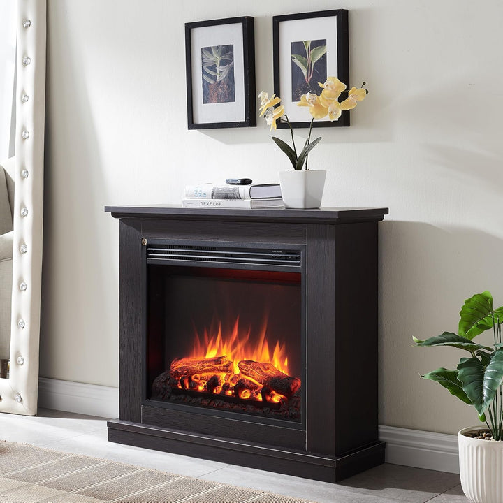 CrownFlame Phanos Elektrokamin - Elektrischer Standkamin mit Heizung 1000/2000 W, realistischer 3D-F
