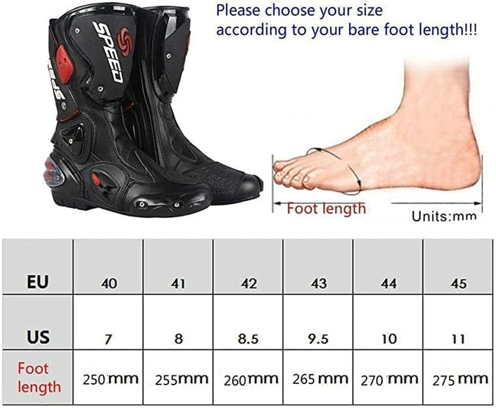 Msport Professionelle Motorradstiefel für Rennstrecken, Motocross-Stiefel Rutschfest, atmungsaktiv,