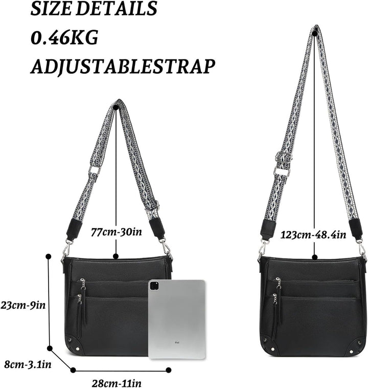 Waniki Umhängetasche Damen Mittelgross Handtasche Damen Leder PU Schultertasche Crossbody Bag Klein