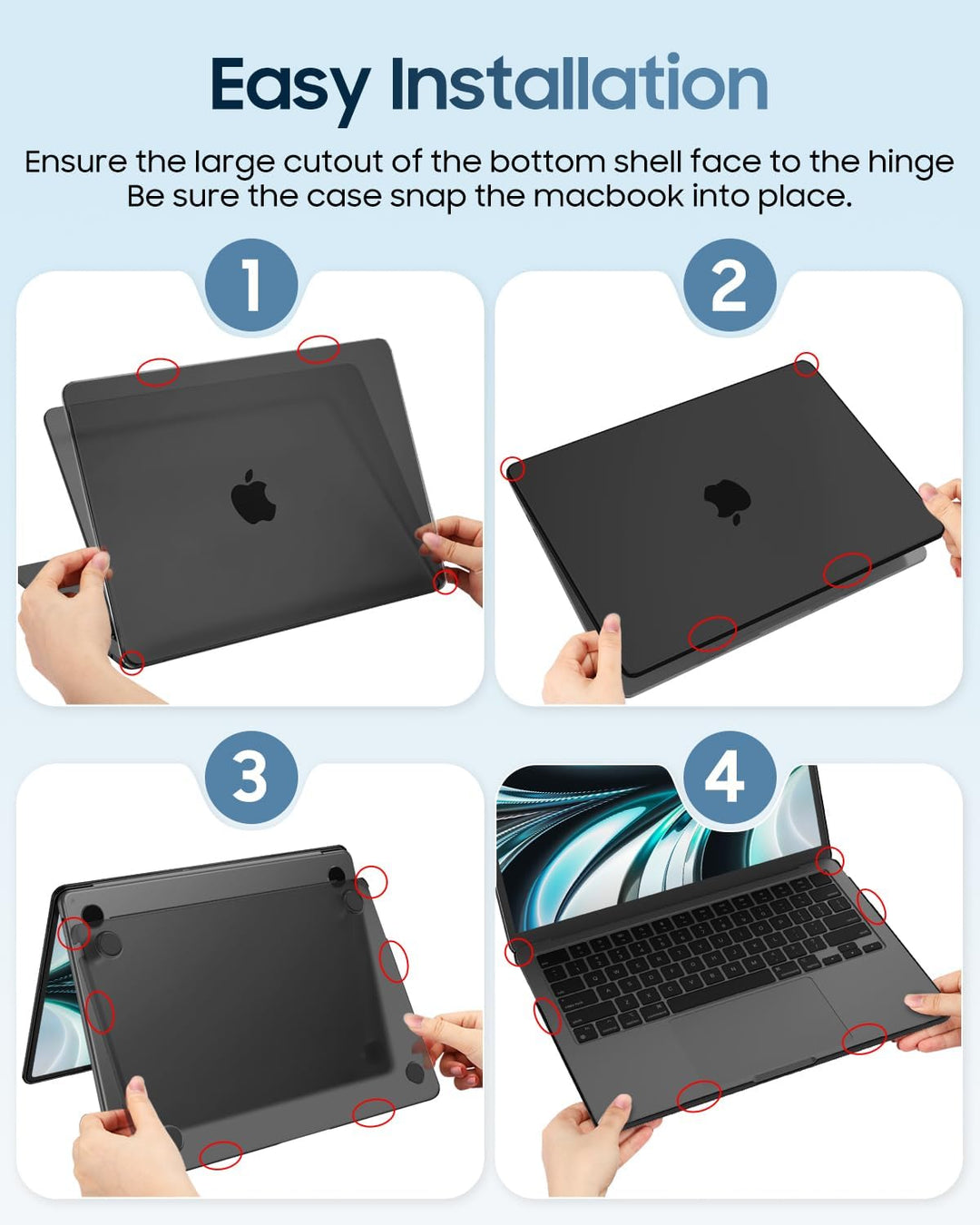 Fintie Hülle Kompatibel mit MacBook Air 13,6 Zoll M5 M4 M3 M2 (2026-2022) A3449 A3240 A3113 A2681, U