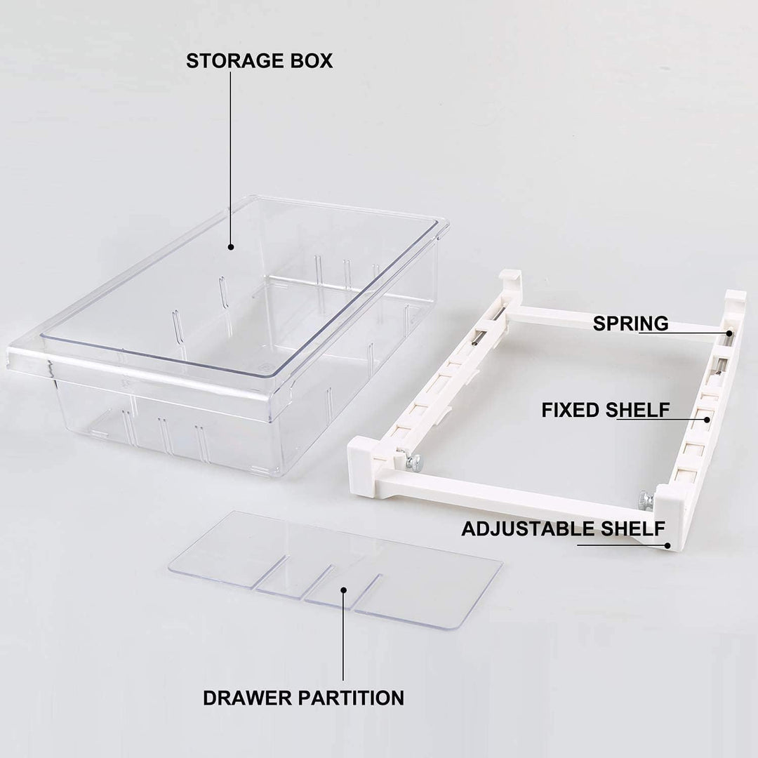 shopwithgreen Kühlschrank Organizer Schublade mit Griffen–2 Stücke Kühlschrankbox mit versenkbarer S