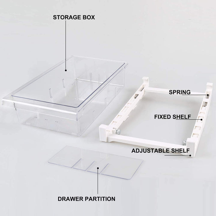shopwithgreen Kühlschrank Organizer Schublade mit Griffen–2 Stücke Kühlschrankbox mit versenkbarer S