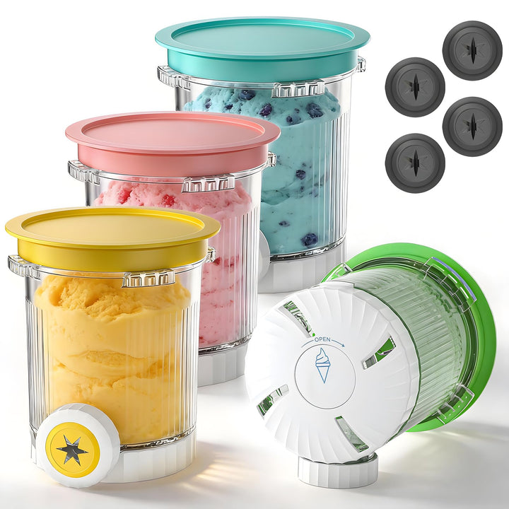4 Stück Behälter für Ninja Creami Swirl, Kompatibel mit Ninja Creami NC701EU NC700 Serie Softeismasc