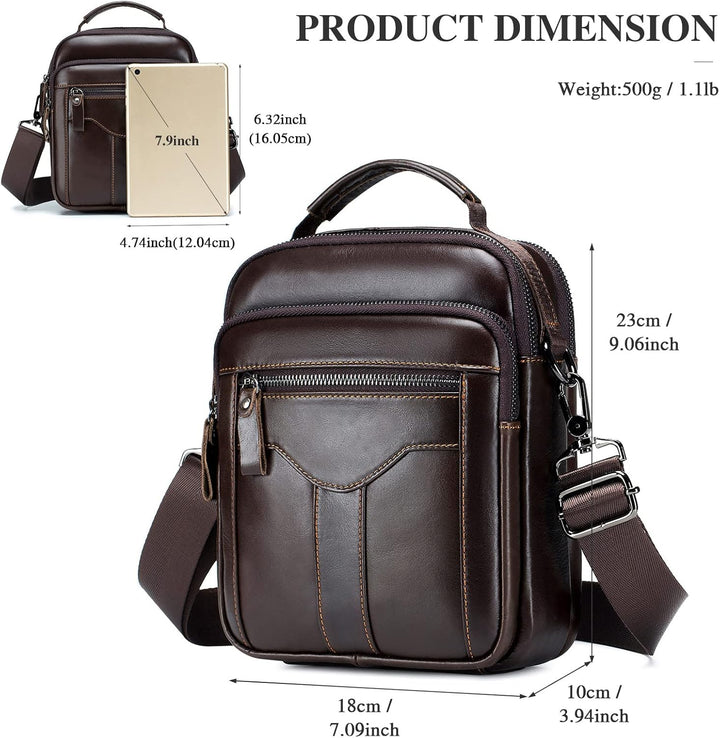 BAIGIO Umhängetasche Leder Herren Schultertasche Herrentasche Herrenhandtasche Vintage für Arbeit Re