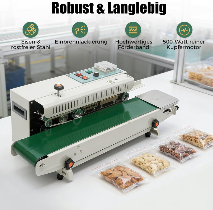 500W 220V Automatische Versiegelungsmaschine Durchlaufsiegelgerät Folienschweissgeräte für Plastikbe