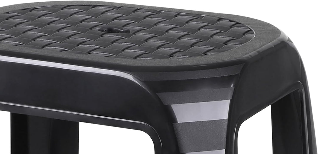 Kunststoff Tritthocker schwarz Belastbarkeit bis 120 kg - 46 x 41 cm - Küchen und Badezimmer Hocker