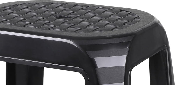 Kunststoff Tritthocker schwarz Belastbarkeit bis 120 kg - 46 x 41 cm - Küchen und Badezimmer Hocker