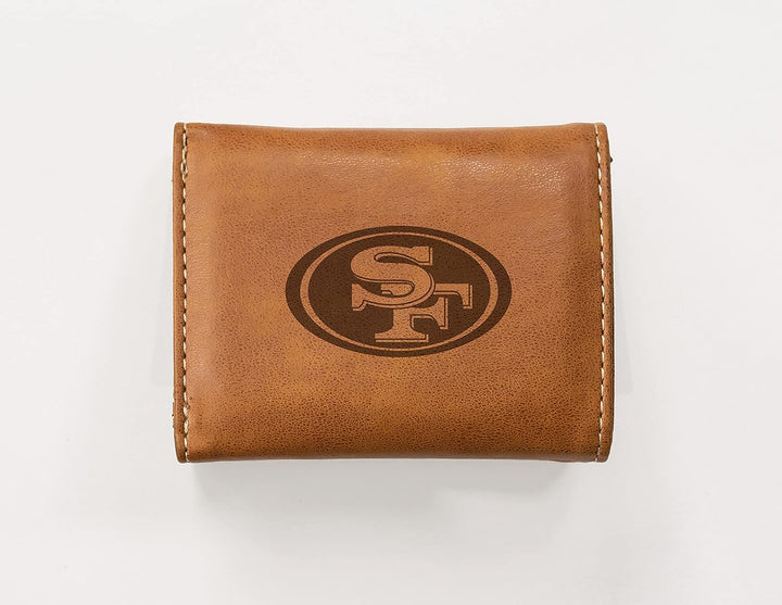 Rico Industries NFL Laser Engraved Tri-Fold Wallet, Brown San Francisco 49ers, San Francisco 49ers