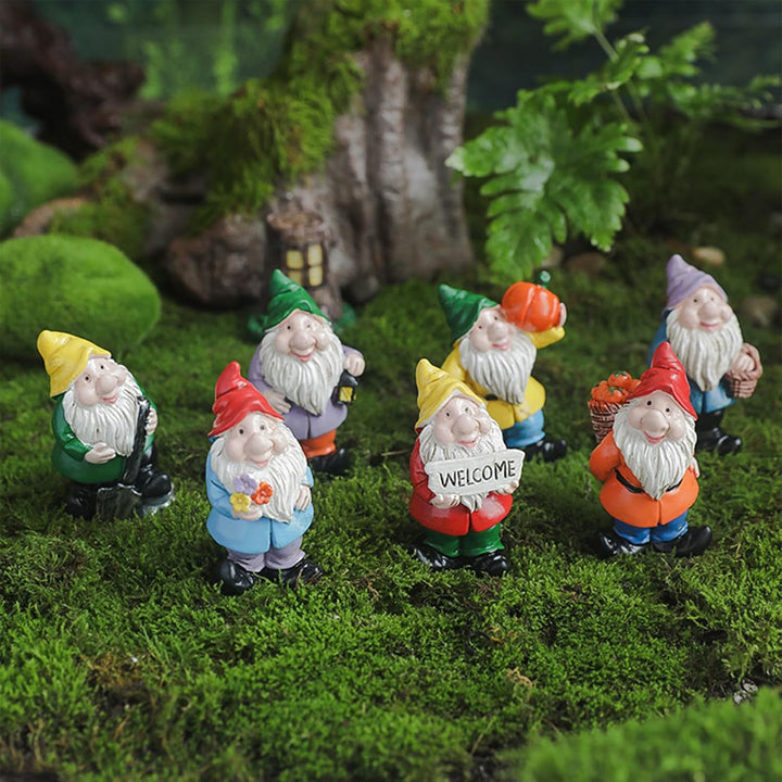 Yoaeyok 7 Stück Weihnachtswichtel Set, Wichtel Figuren Weihnachten Dekoration Harz Ornamente, Wichte
