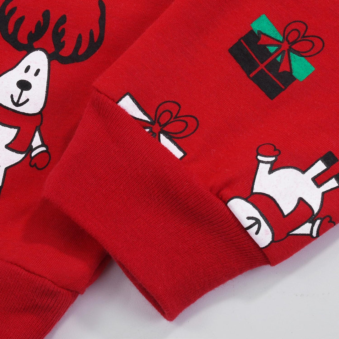 Codkkre Weihnachts Schlafanzug Kinder Unisex Jungen Mädchen Weihnachten Nachtwäsche Langarm Baumwoll