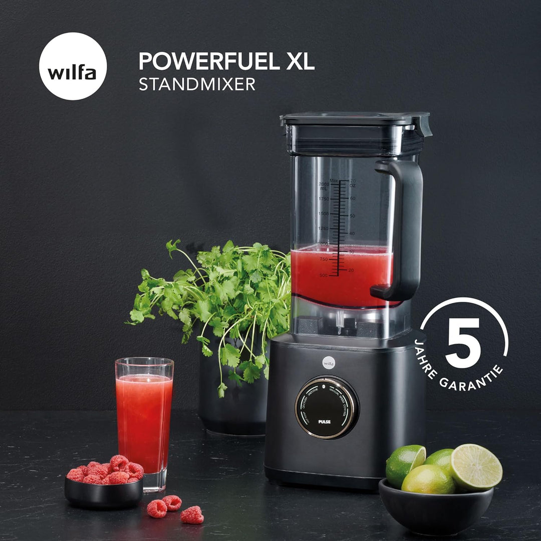 Wilfa POWER FUEL XL Standmixer - 2l Tritan-Krug bis 100°C - 2.000 W & 32.000 U/min. - 3 Programme -